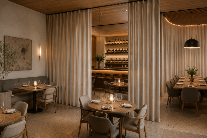 Restaurants are replacing walls with curtains