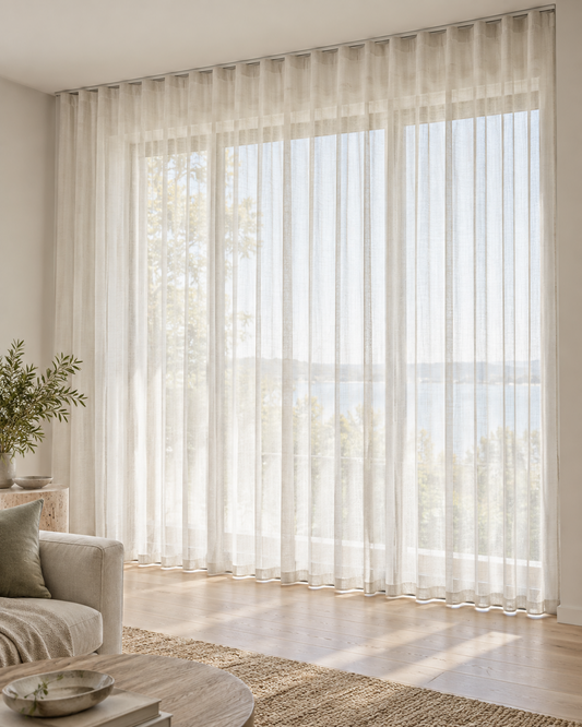 Sheer curtains softly filtering natural light